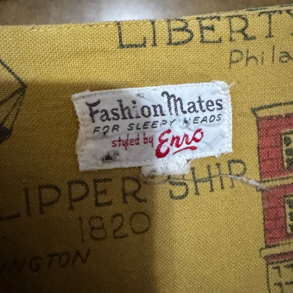 1970s Vintage Enro Americana Bicentennial print house dress with belt L XL - Picture 4 of 4